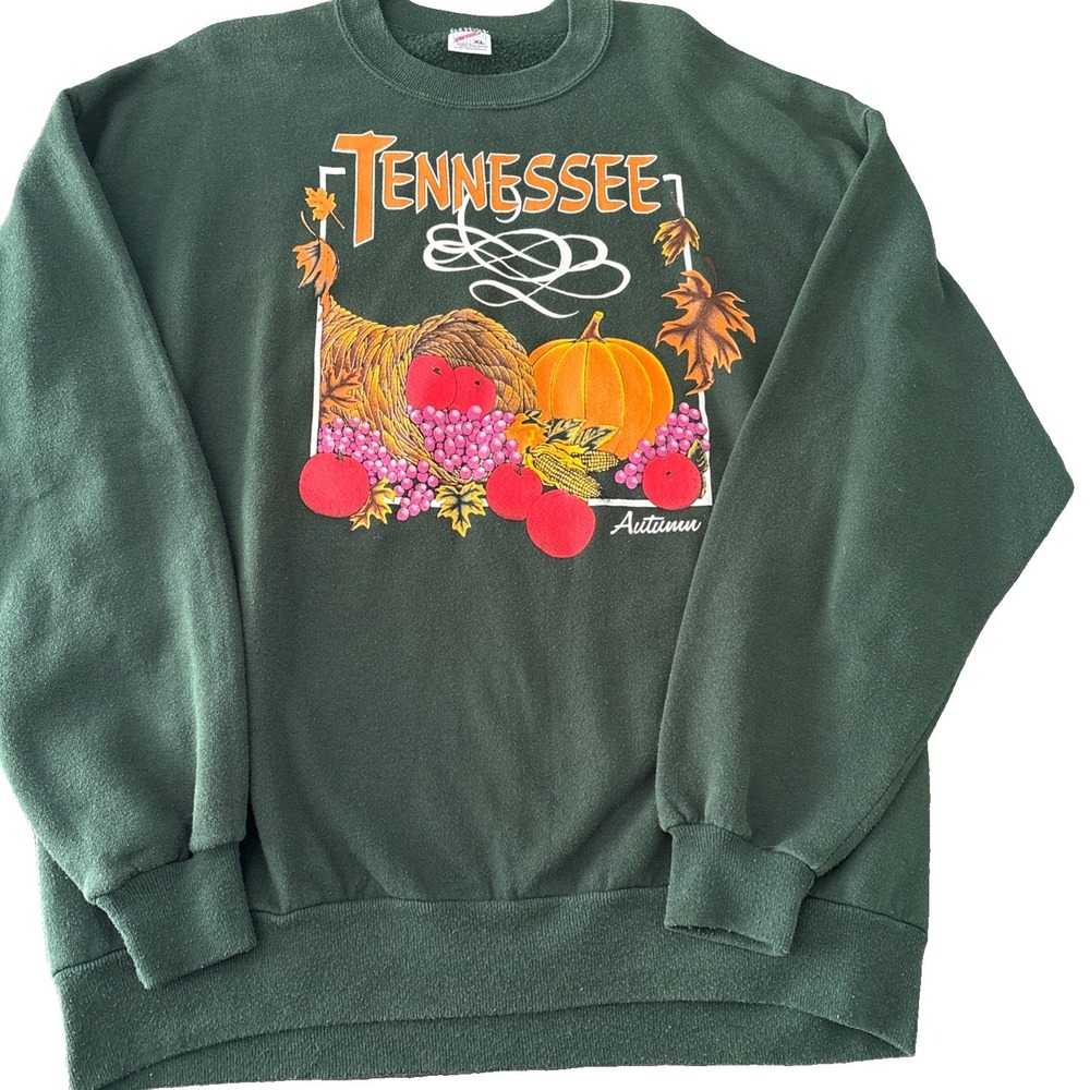 Vintage 80s 90s Fall Autumn Tennessee Crewneck Sweatshirt pullover Jerzees XL